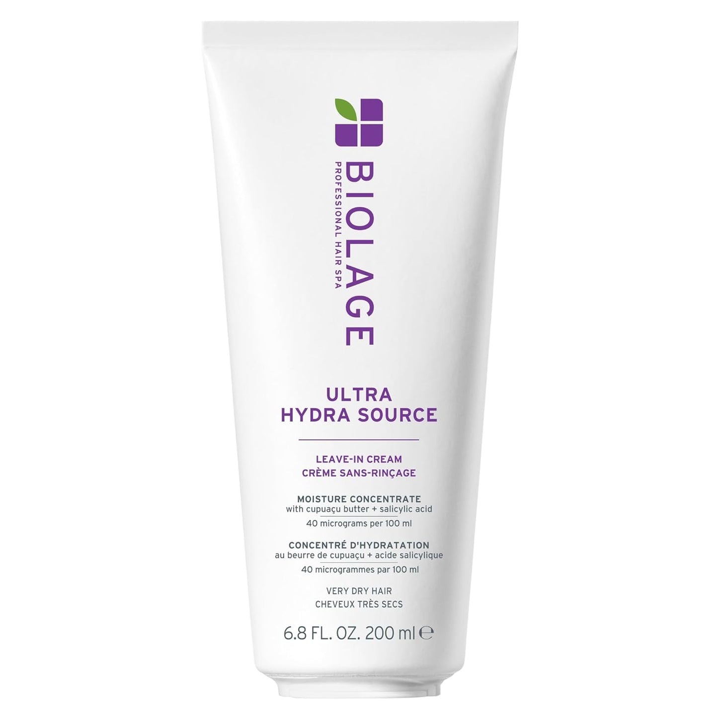 Biolage Professional Ultra Hydra Source Leave-In Cream for Very Dry Hair with Cupuaçu Butter, 5.1 oz 200ml