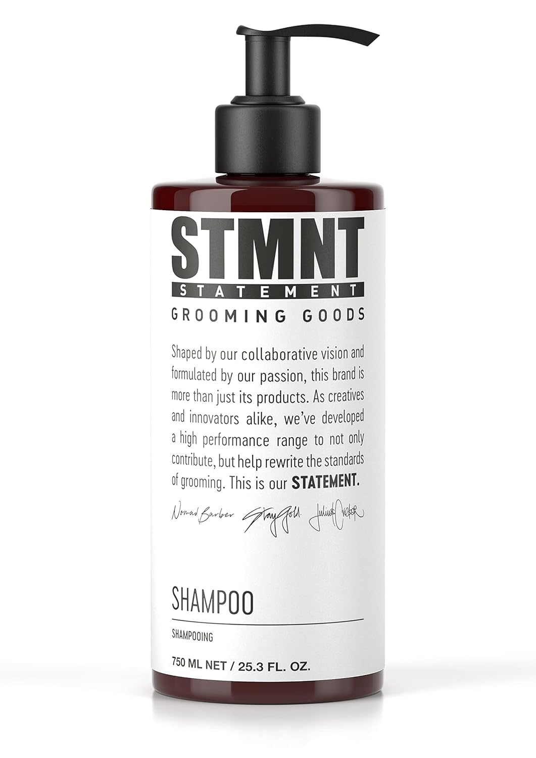 STMNT Shampoo 300ml — 750 ml pump bottle, front label