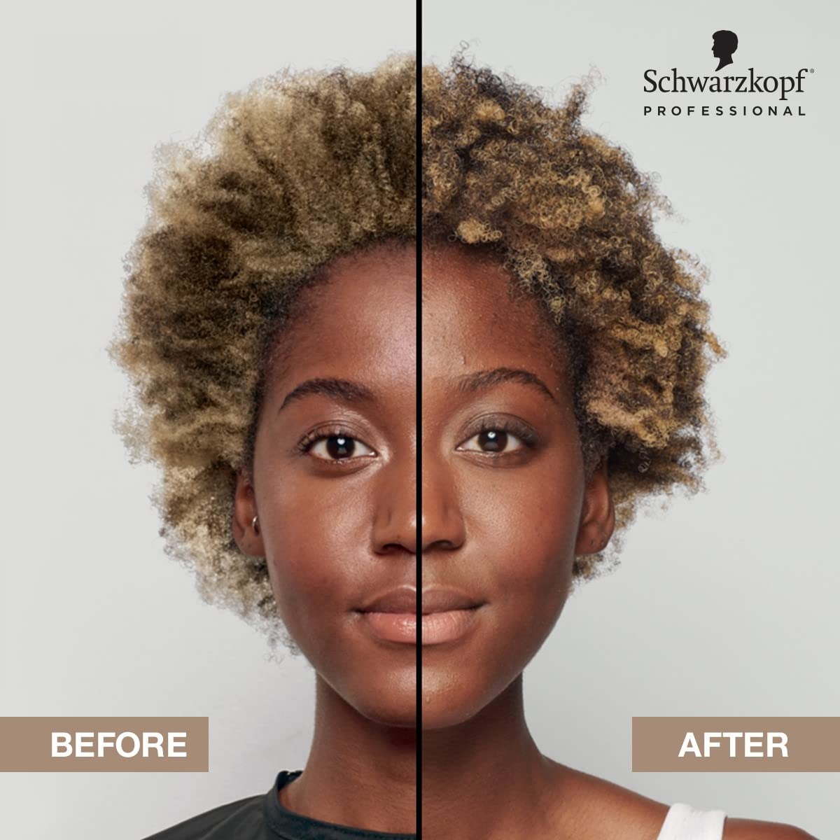 BLONDME All Blondes Detox Shampoo 1000ml — before and after model result, official brand card