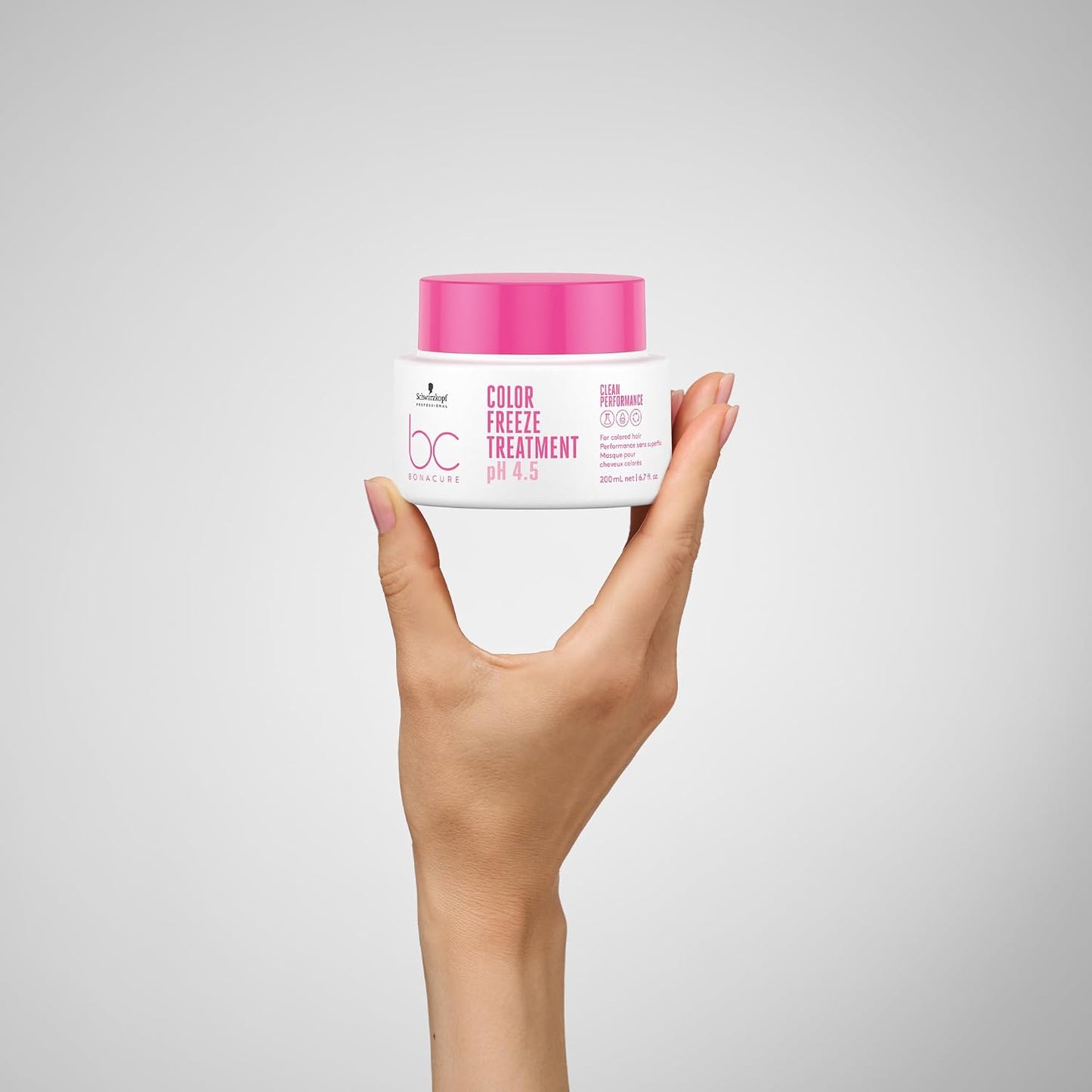 Bonacure Color Freeze Treatment — 200 ml jar held in hand
