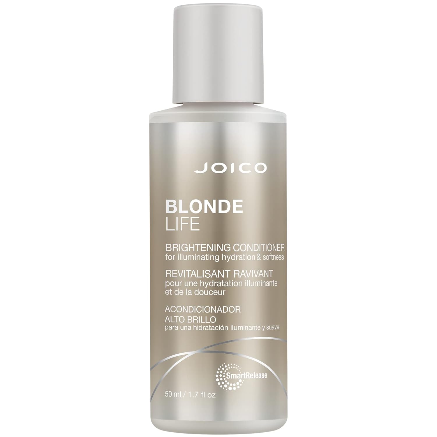Joico Blonde Life Brightening Conditioner — 50 ml travel-size bottle, front label, plain white background