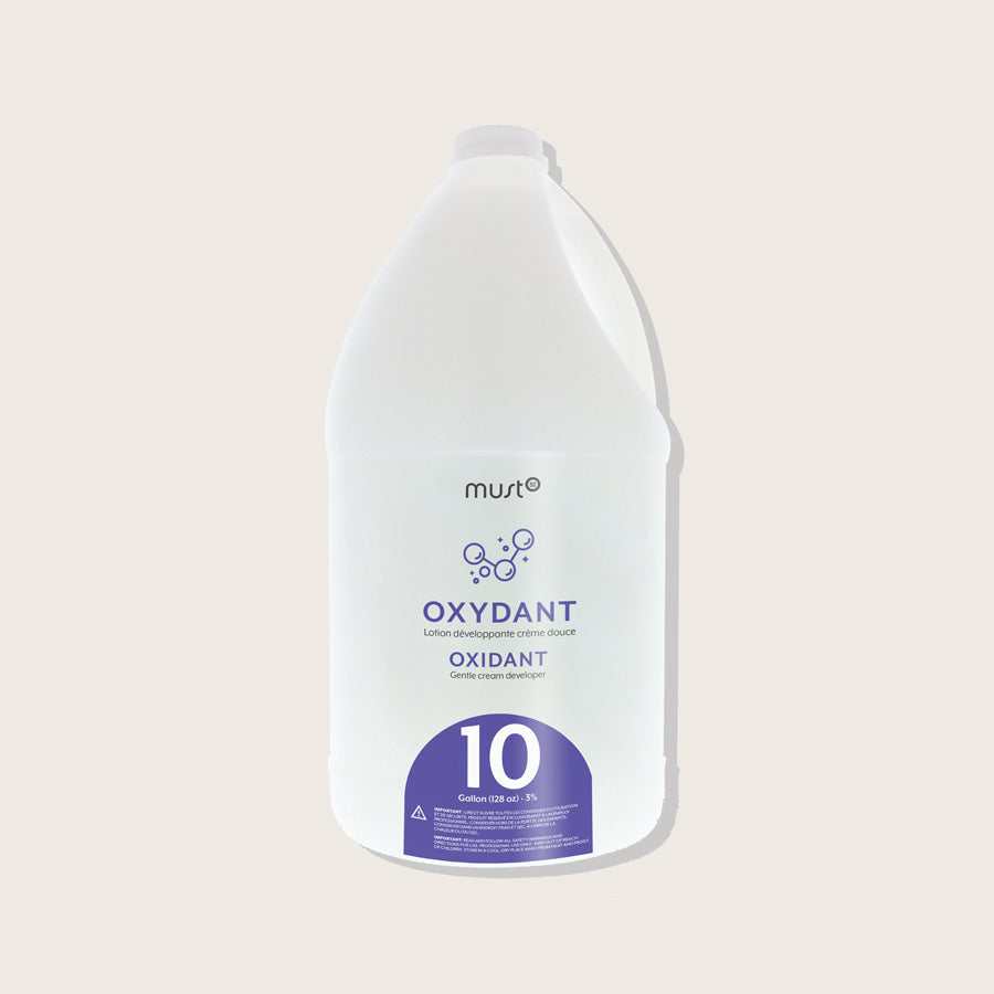 Must52 Peroxide Cream Developer Gallon — 10 Volume 3.78 L jug, purple label, plain background