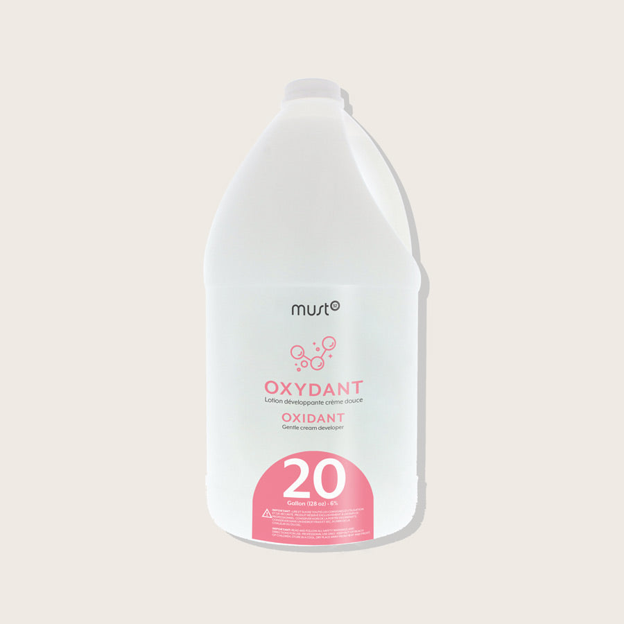 Must52 Peroxide Cream Developer Gallon — 20 Volume 3.78 L jug, pink label, plain background