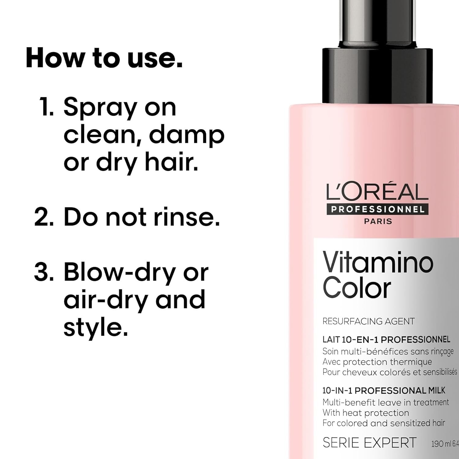 L’Oréal Professionnel Vitamino Color 10-in-1 Multi-Benefit Spray – Leave-In Protection for Color-Treated Hair (190ml) | L’Oréal Professionnel | ProHair.ca