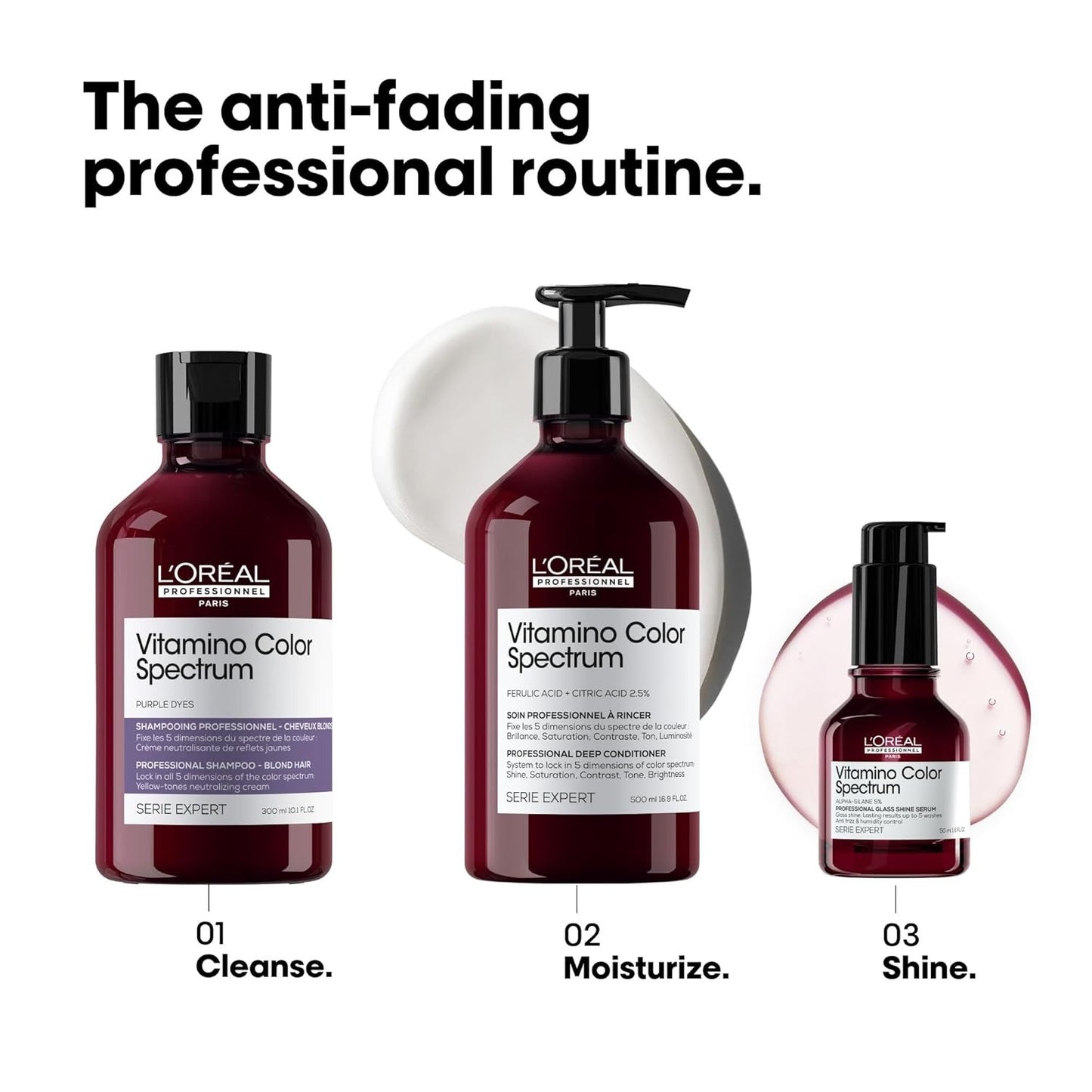 L’Oréal Professionnel Vitamino Color Spectrum Purple Shampoo – Anti-Brass Toning for Blonde & Highlighted Hair