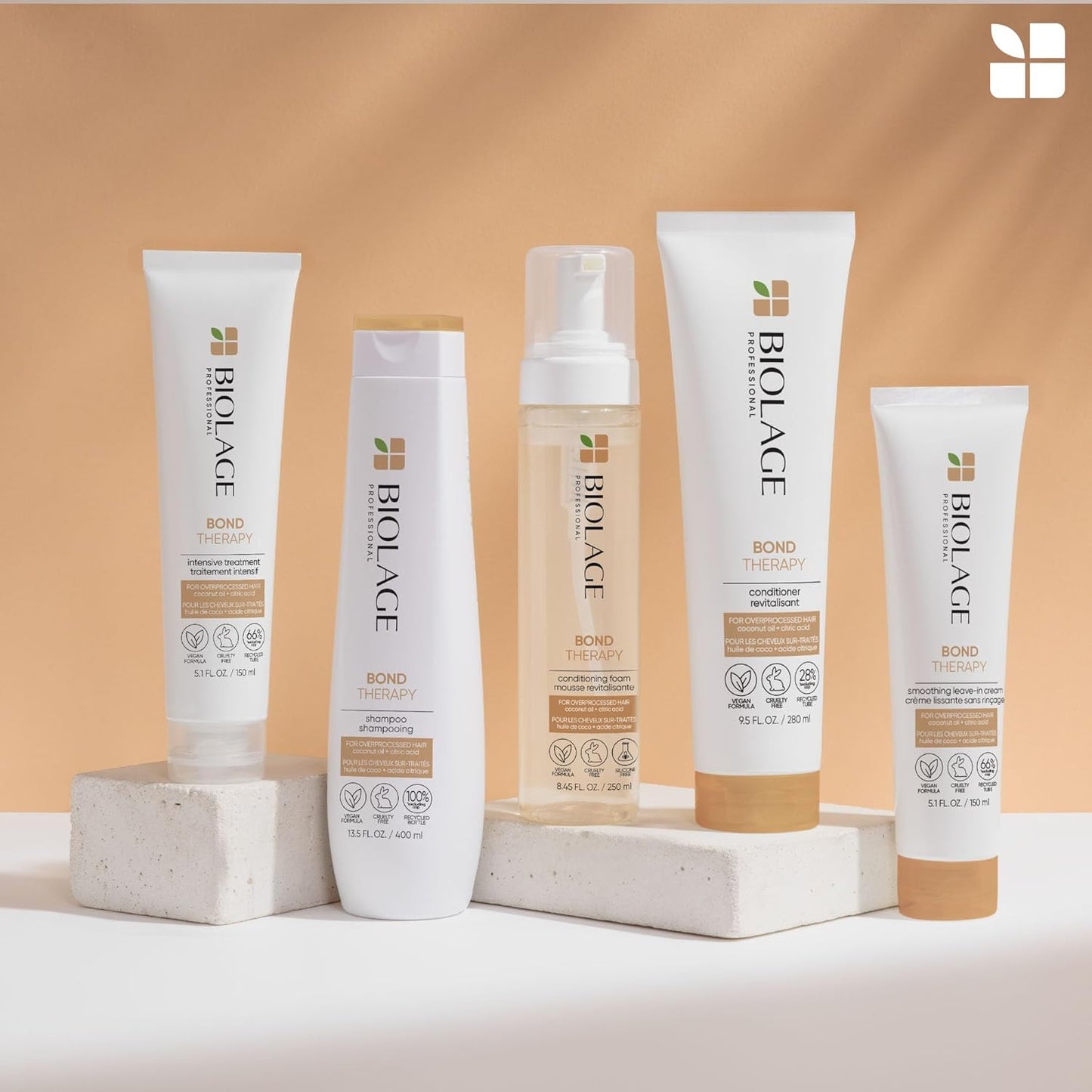 Biolage Bond Therapy Duo – Shampoo 400ml & Conditioning Balm 280ml for Damaged Hair Repair