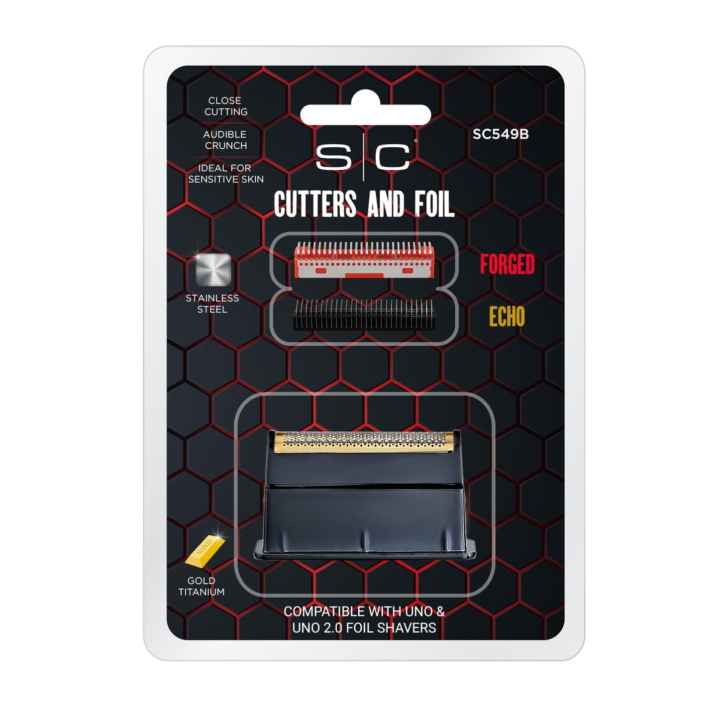 StyleCraft Gold Titanium Single Foil with Echo & Forged Cutters for the Uno 2.0 Shaver – Professional