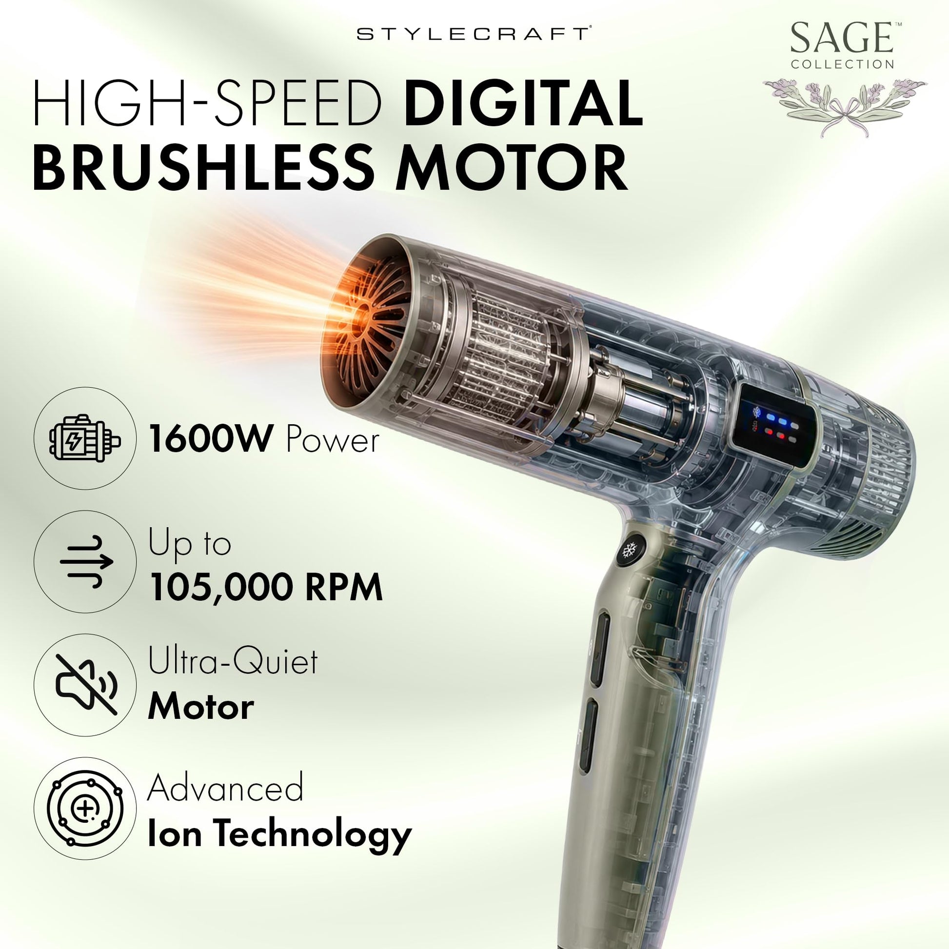 StyleCraft Sage Professional Hair Dryer – Professional