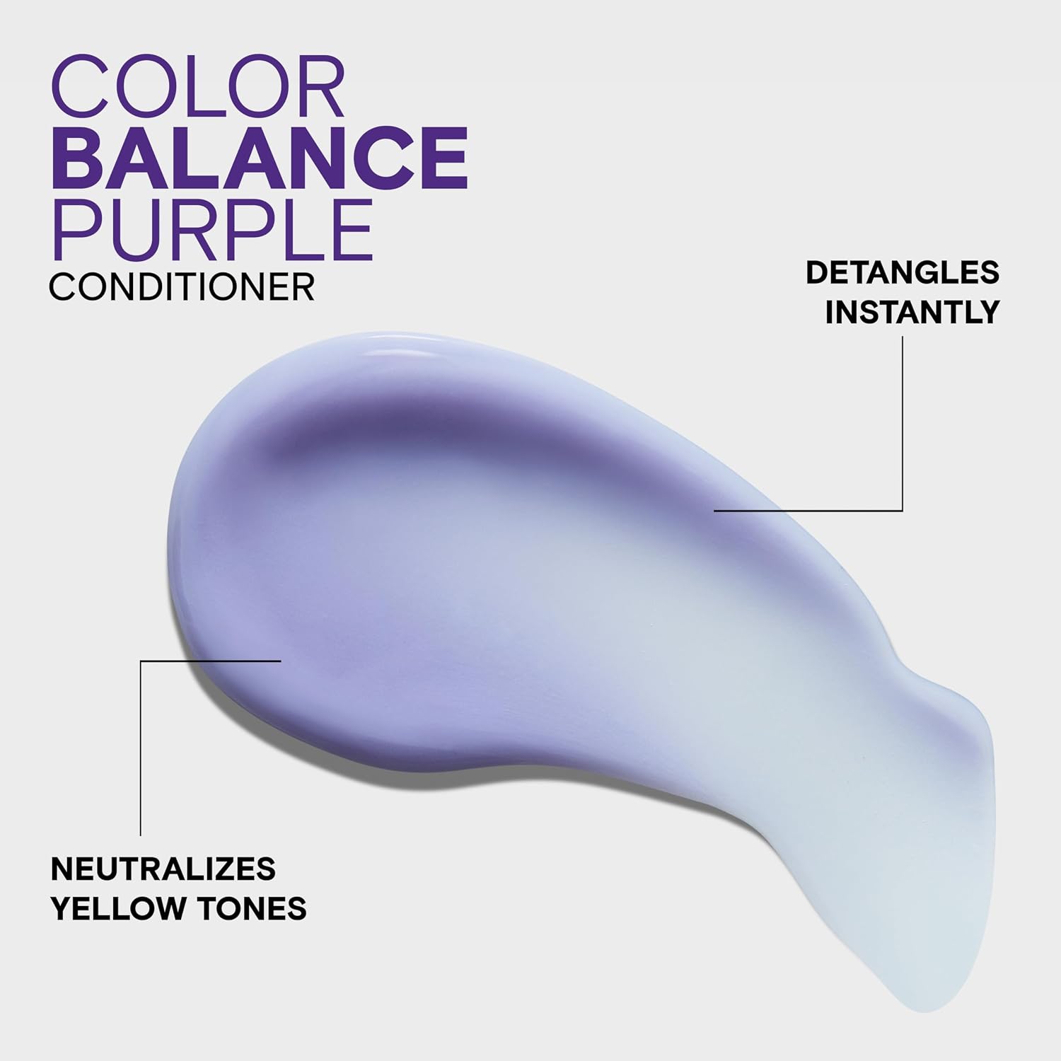 Joico Color Balance Purple Conditioner — violet conditioner texture swatch — neutralizes yellow tones, detangles instantly