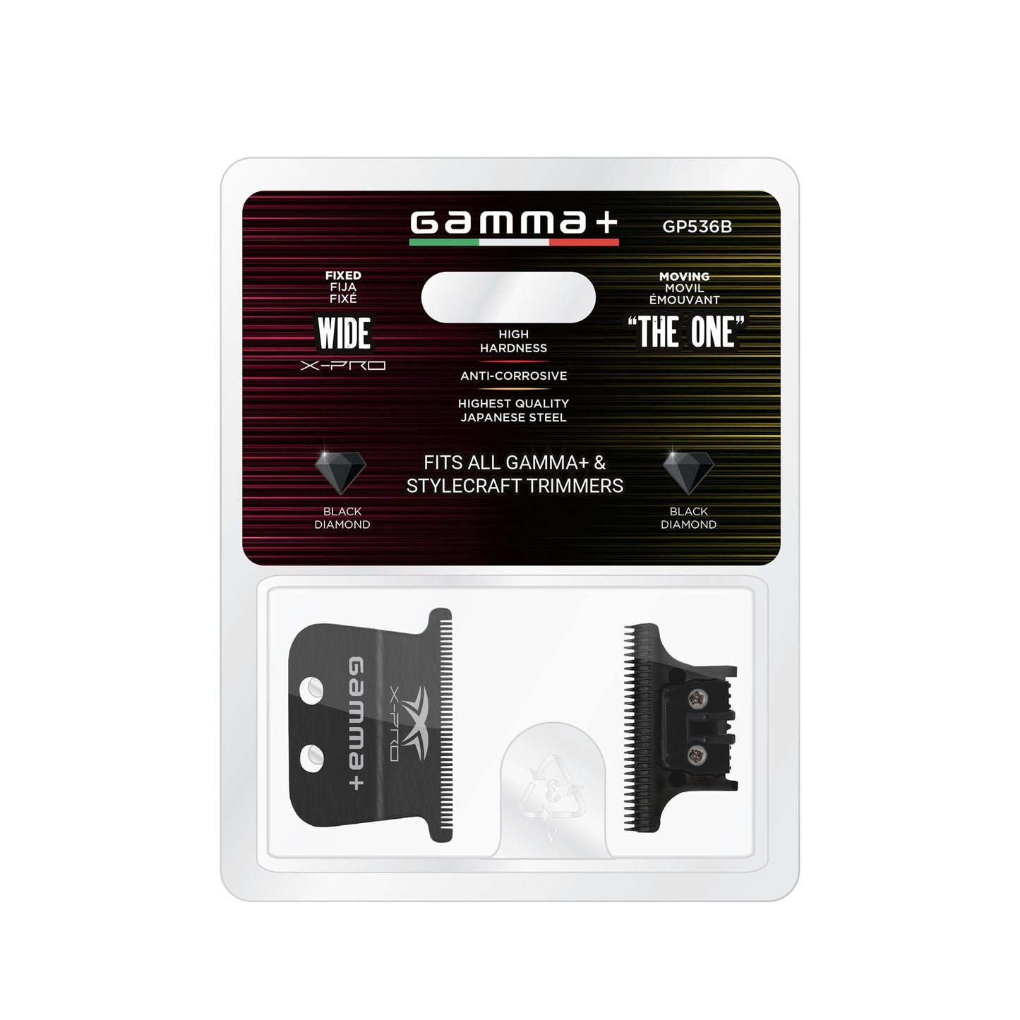 Gamma+ Black DLC X-Pro Wide Trimmer Blade & "The One" Cutter – Professional