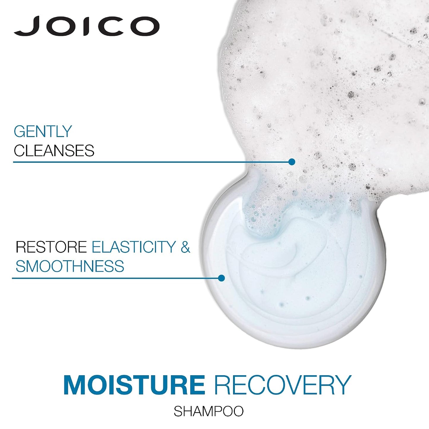 Joico Moisture Recovery Shampoo & Conditioner Duo — shampoo lather swatch — gently cleanses, restores elasticity and smoothness