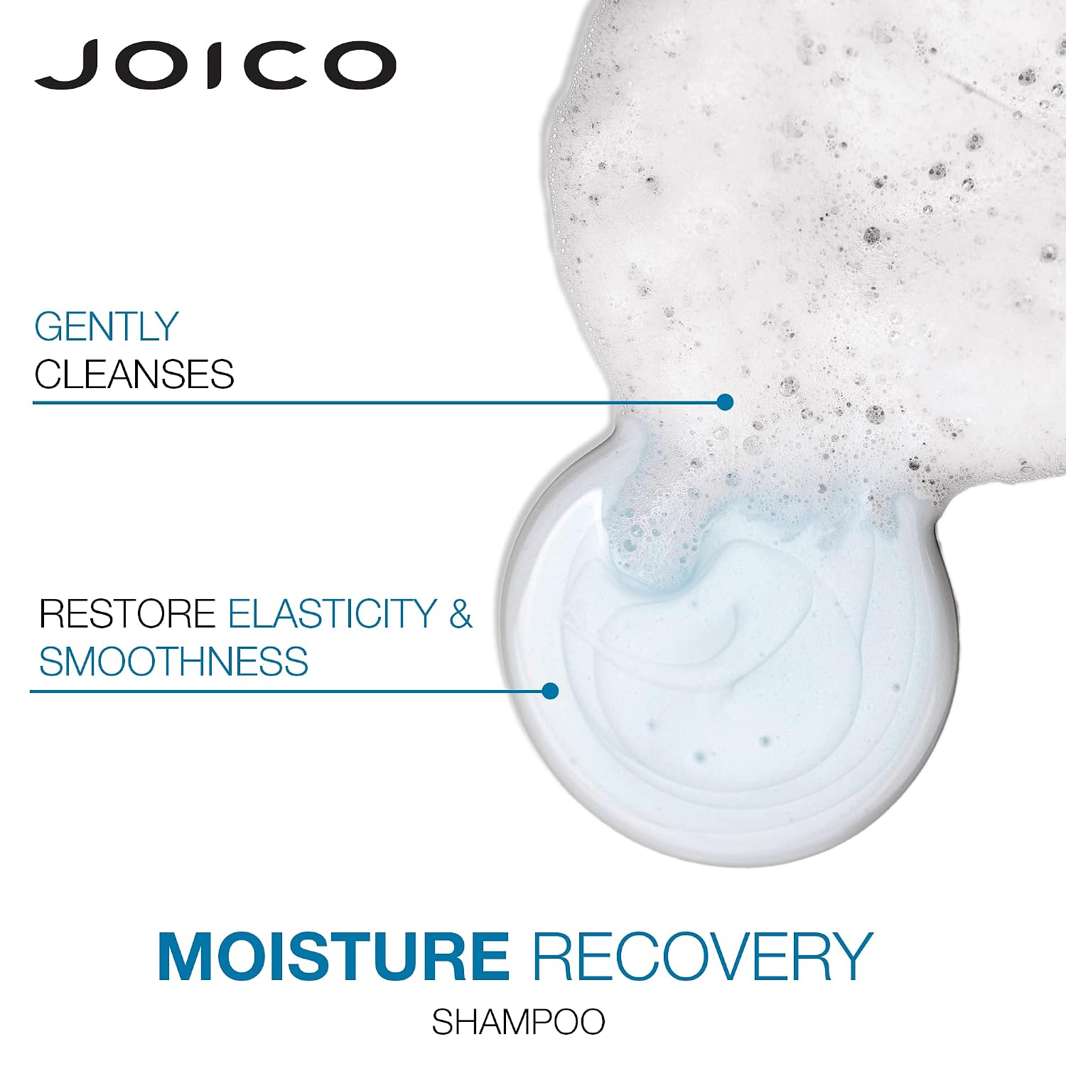 Joico Moisture Recovery Shampoo & Conditioner Duo — shampoo lather swatch — gently cleanses, restores elasticity and smoothness