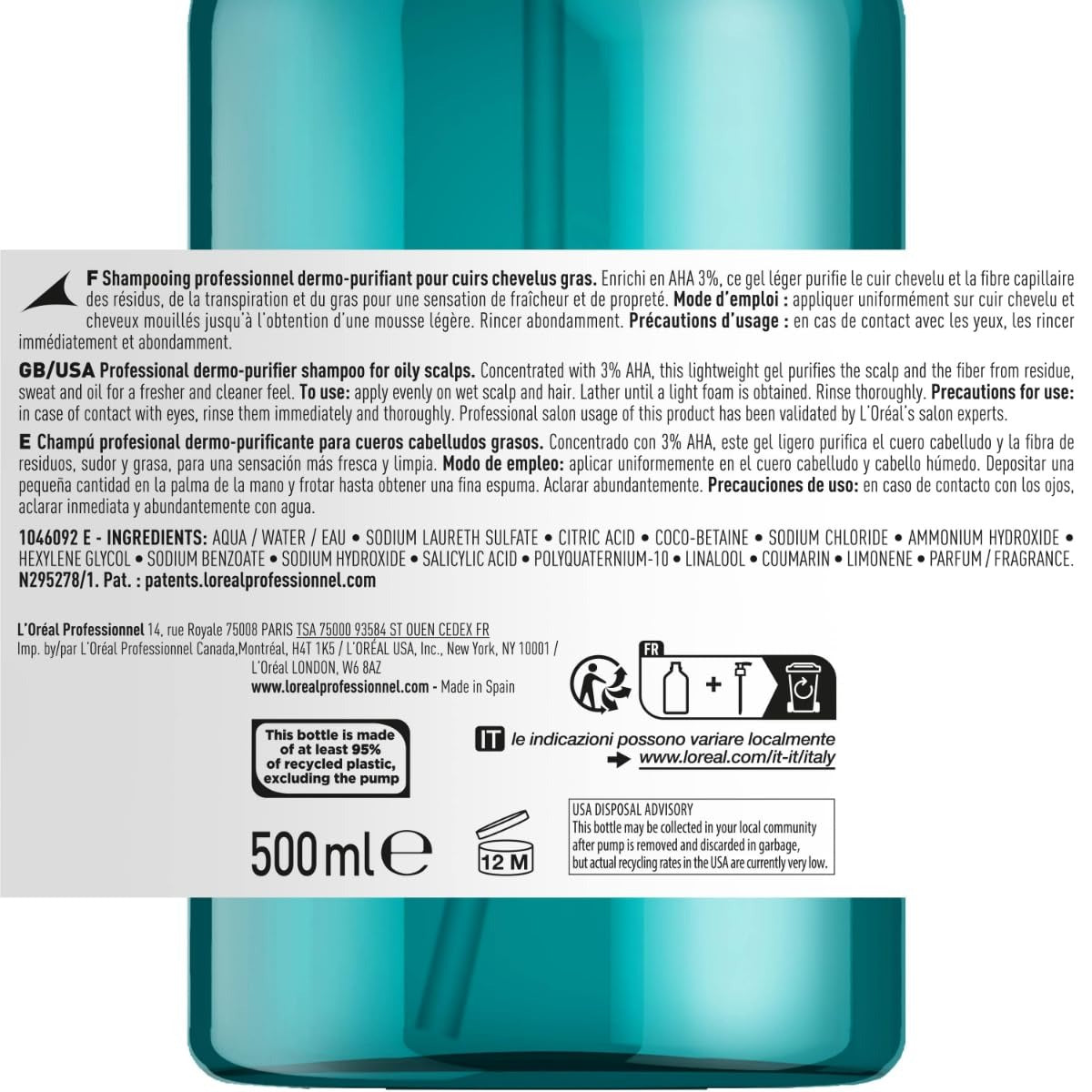 L'Oréal Professionnel Scalp Advanced Anti-Oiliness Shampoo