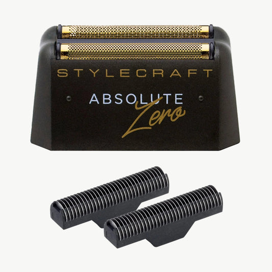 StyleCraft Gold Titanium Double Foil & Echo Cutters for the Absolute Zero Shaver – Professional