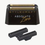 StyleCraft Gold Titanium Double Foil & Echo Cutters for the Absolute Zero Shaver – Professional