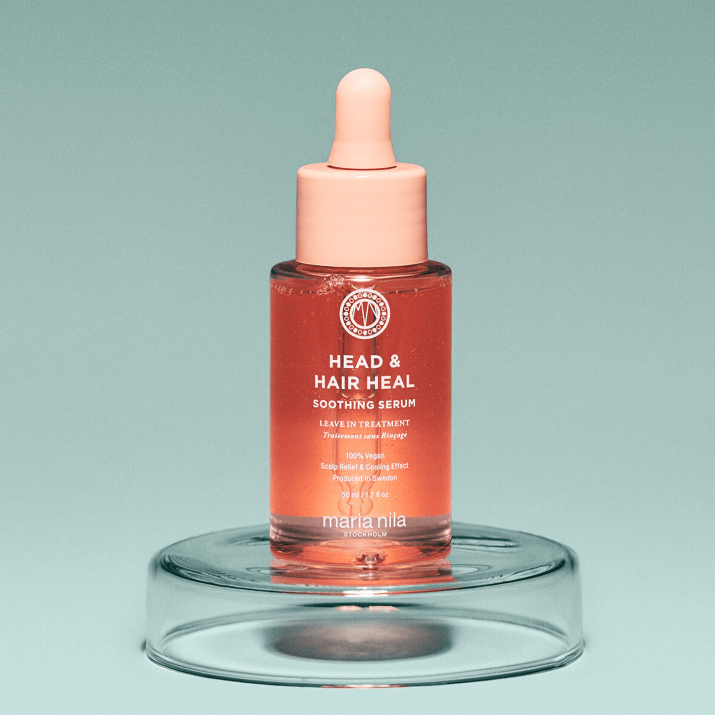 Maria Nila Head & Hair Heal Soothing Serum — back label with ingredient list