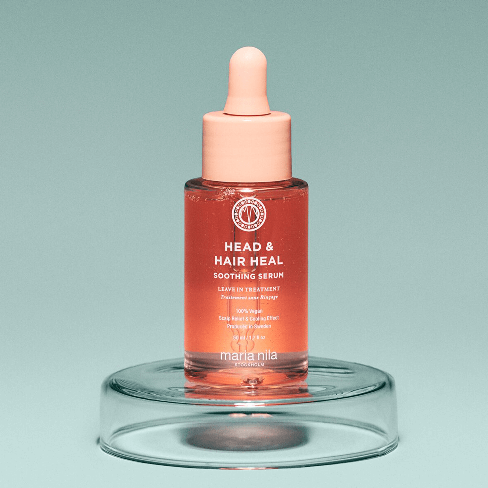 Maria Nila Head & Hair Heal Soothing Serum — back label with ingredient list