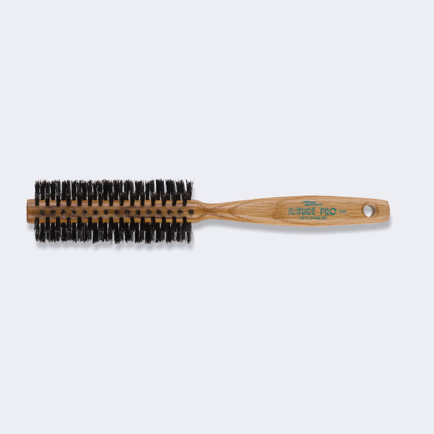 Dannyco Nature Pro Oakwood Round Brush – Natural Boar / Brosse ronde Dannyco Nature Pro en chêne – soies naturelles de sanglier
