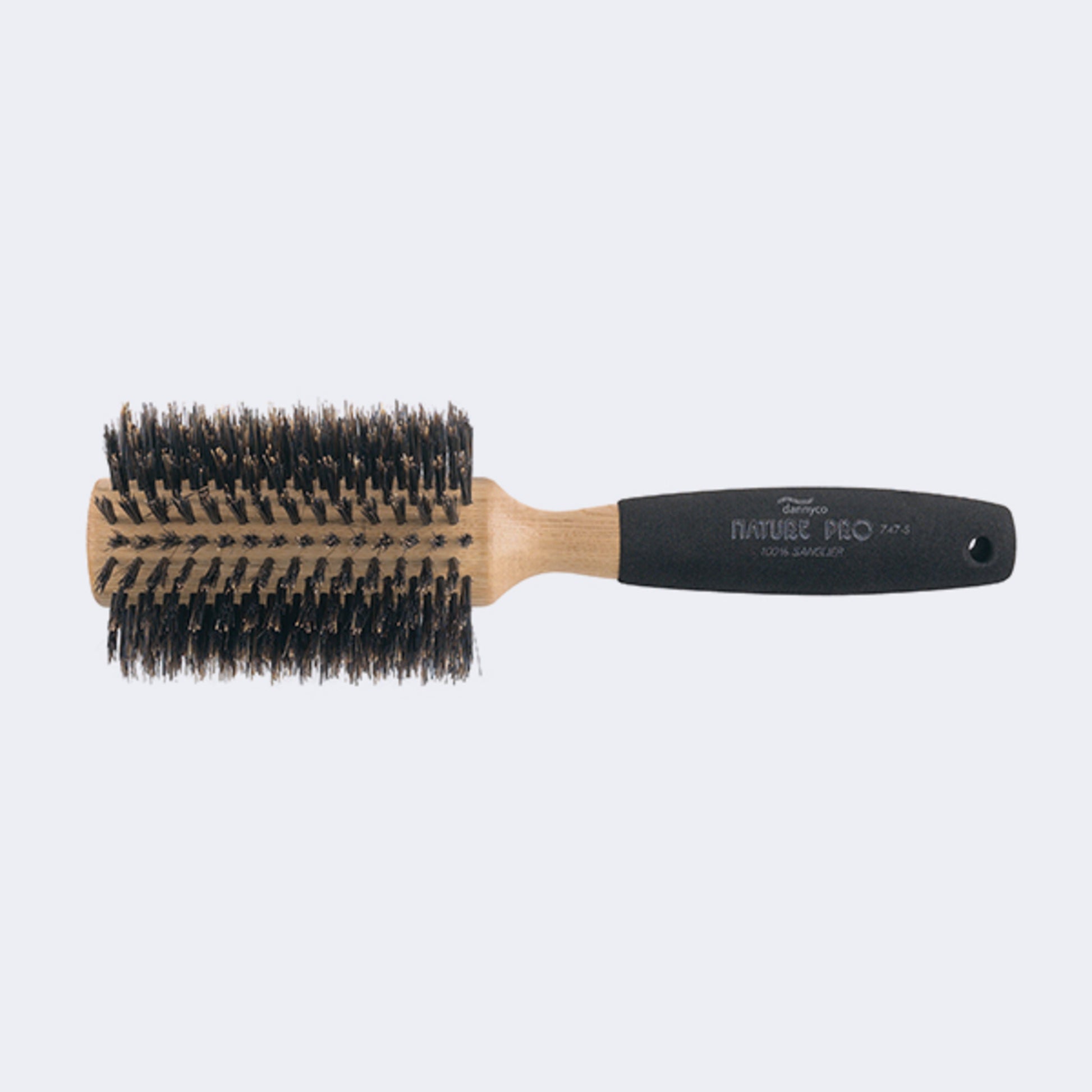 Dannyco Oakwood Round Brush – Sponge-Covered Handle / Brosse ronde Dannyco en chêne – poignée recouverte d’éponge