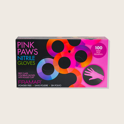 Gants en nitrile Pink Paws – petit – 100 unités | Framar | ProHair.ca