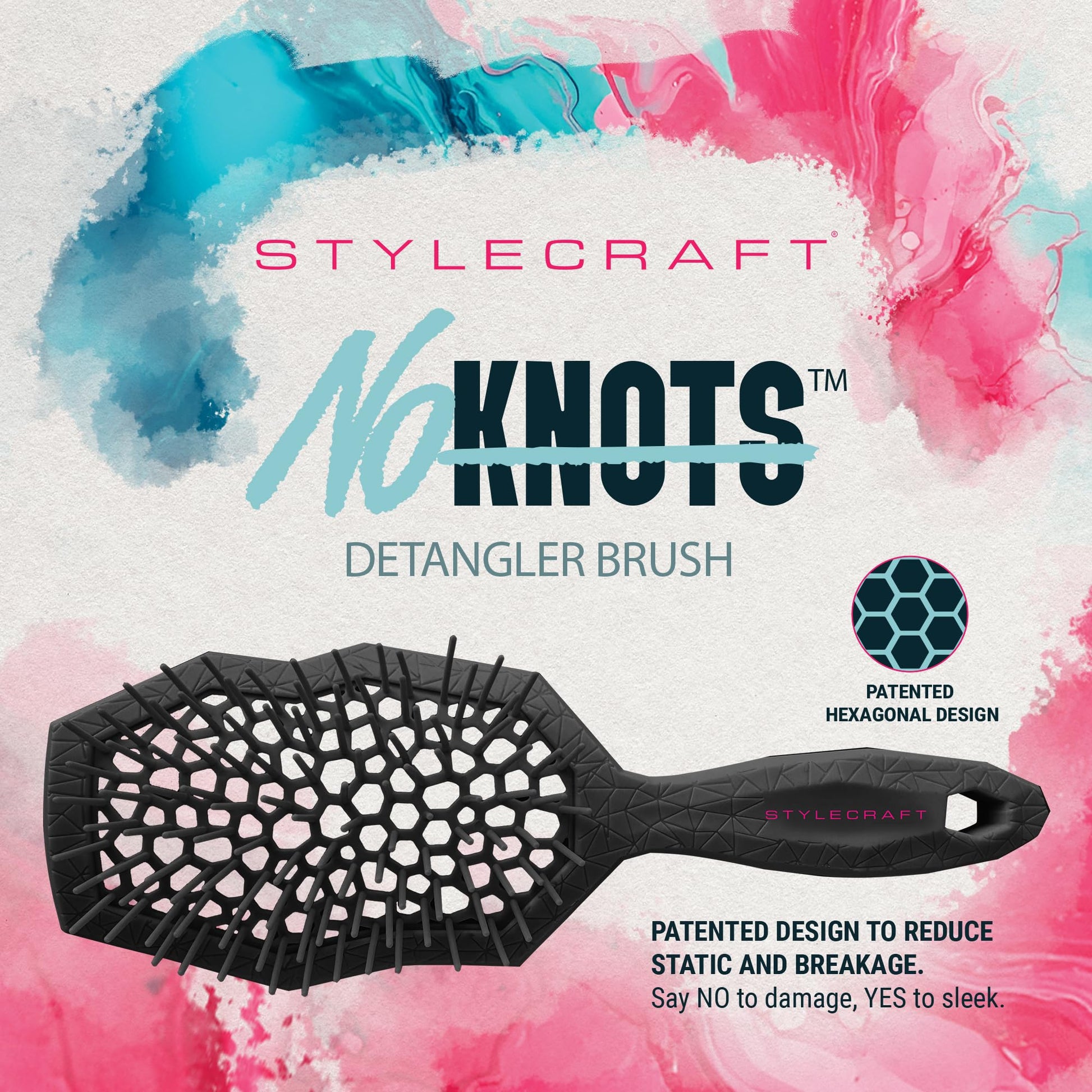 StyleCraft No Knots Detangler Brush – Professional