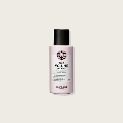 Maria Nila Pure Volume Shampoo - Boosts Volume & Strength for Fine Hair — 100ml bottle, front label, plain background
