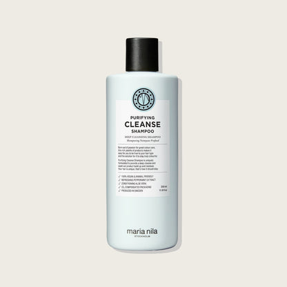 Maria Nila Purifying Cleanse Shampoo — 350ml bottle, front label, plain background
