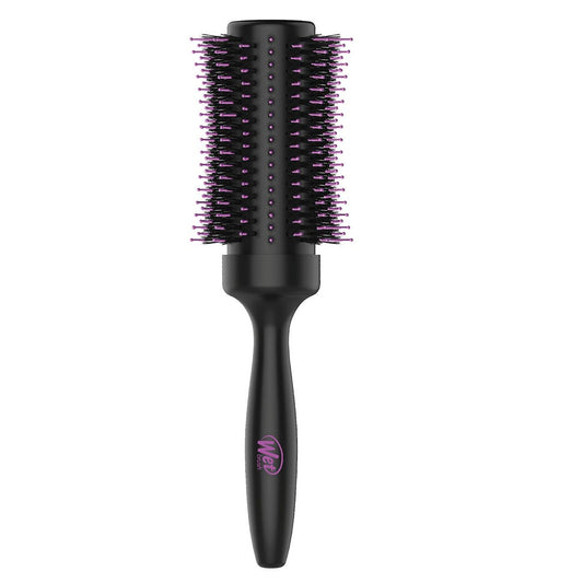 Wet Brush Pro Volumizing 2.5" round brush for thick to coarse hair — black barrel with purple-tipped bristles, on white