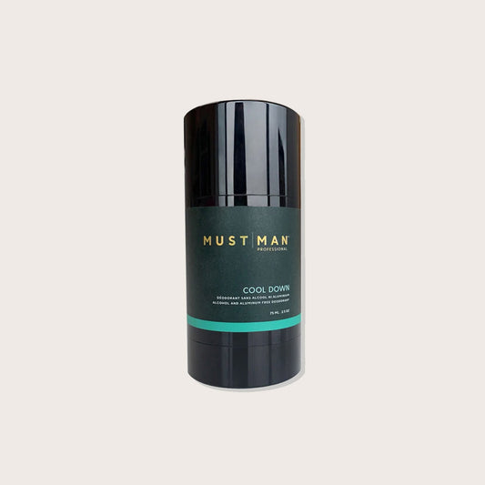 Must Man Professional Cool Down Deodorant — 75 ml deodorant stick closed, front label, plain background