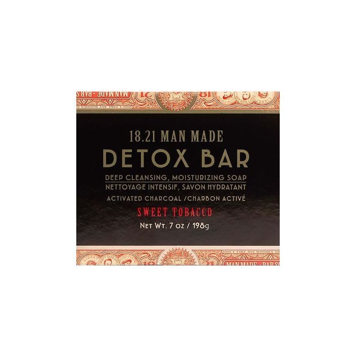 18.21 Man Made Detox Bar Activated Charcoal Sweet Tobacco 7oz