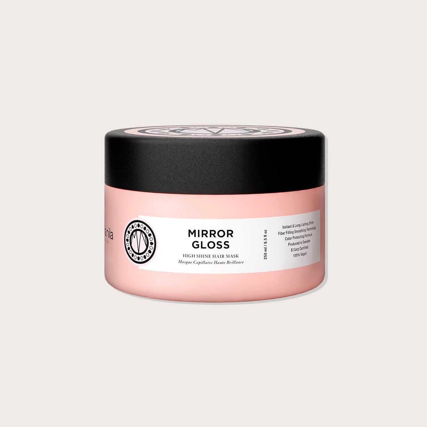 Maria Nila Mirror Gloss Masque — 250ml jar, front label, plain background