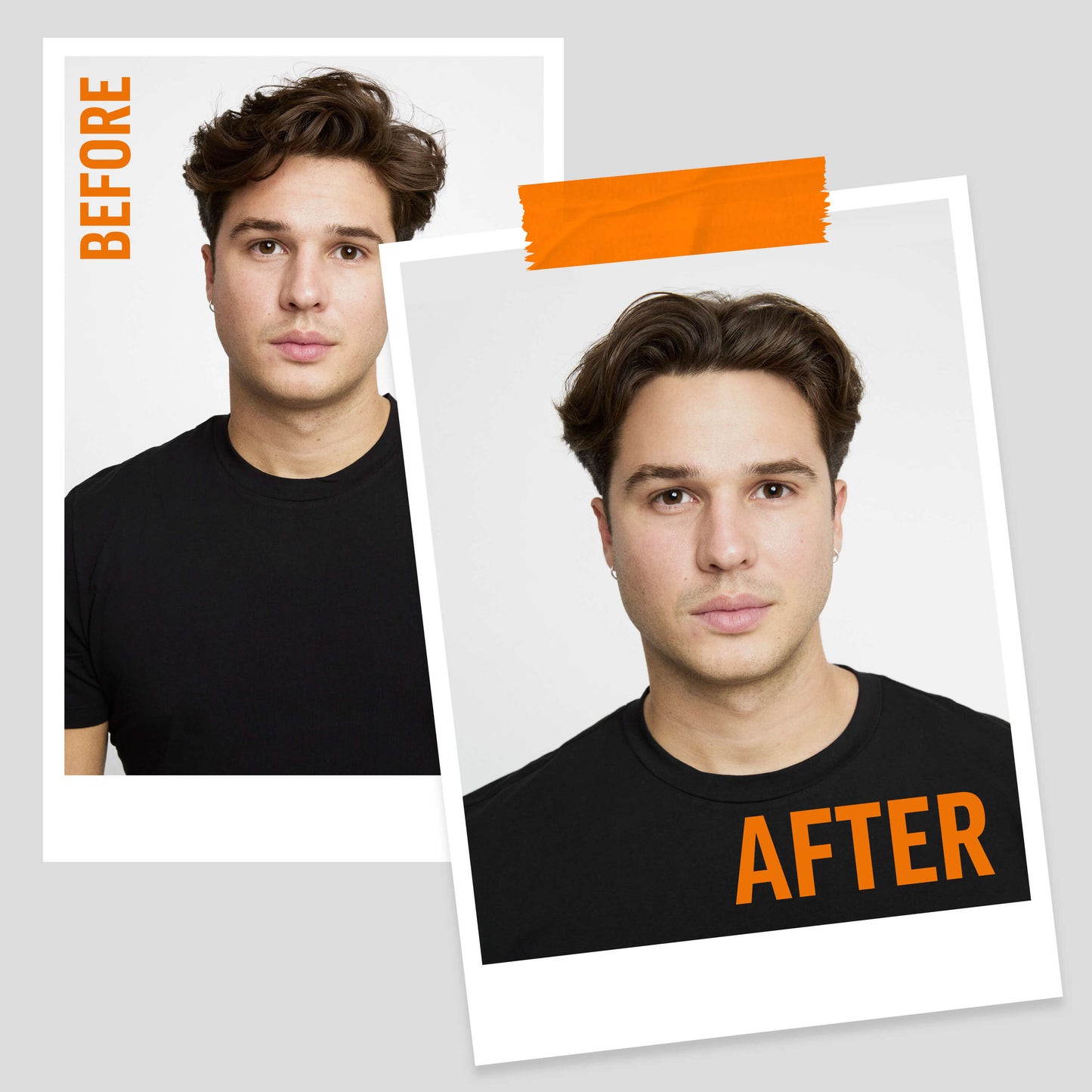 American Crew Light Hold Styling Gel before and after styling result