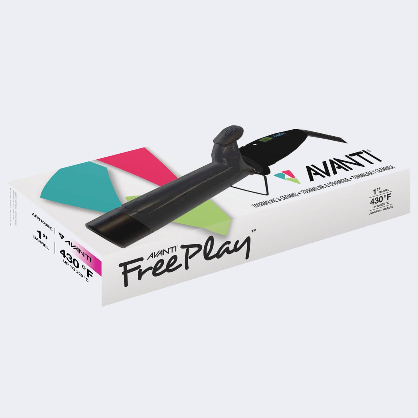 Avanti FreePlay 1" Tourmaline & Ceramic Curling Iron – Fixed 430°F Heat / Fer à friser Avanti FreePlay en tourmaline et céramique de 1 po – Chaleur fixe de 430 °F