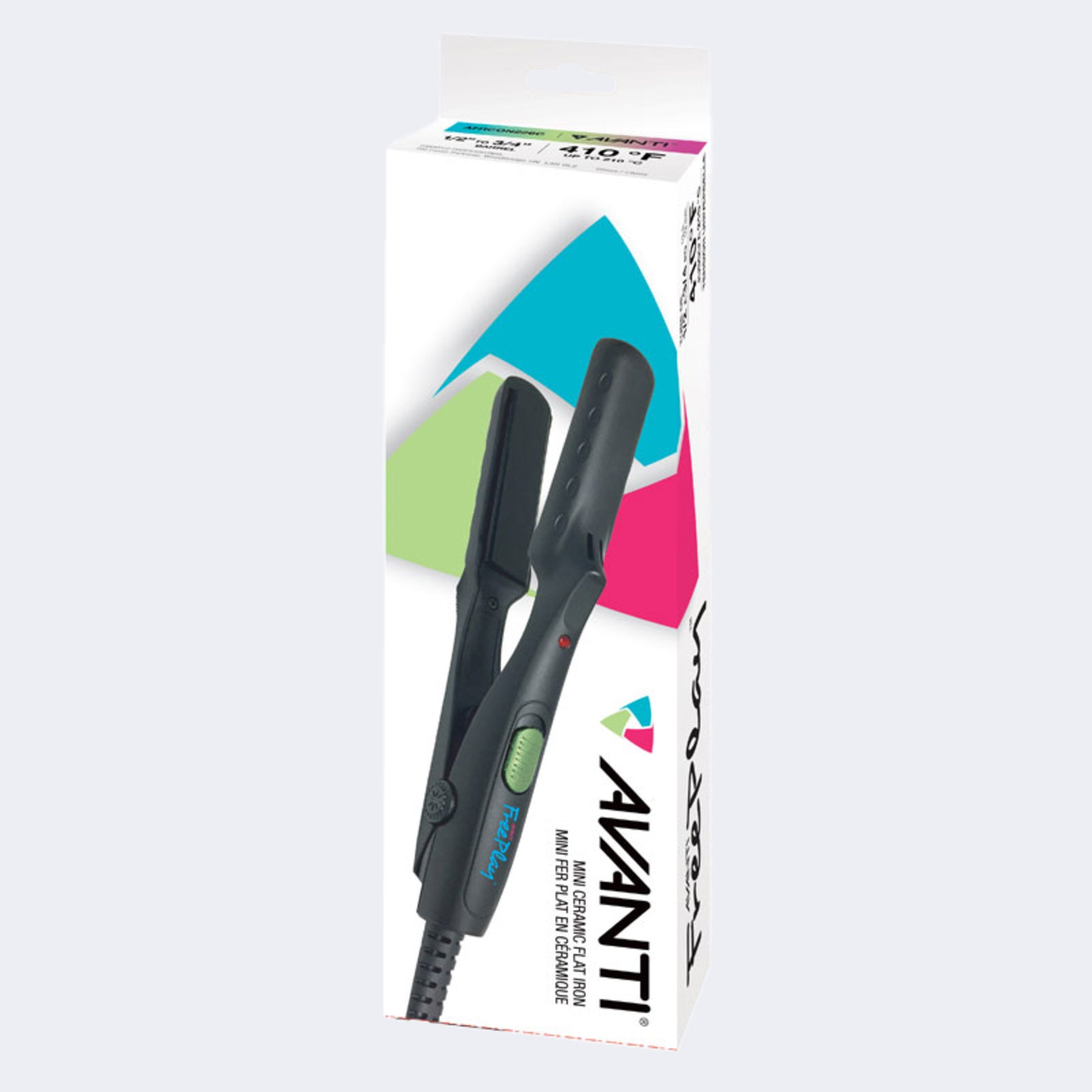 Avanti Mini 5/8" Tourmaline & Ceramic Flat Iron – Travel Ready / Mini fer plat Avanti de 5/8 po en tourmaline et céramique – Prêt à voyager