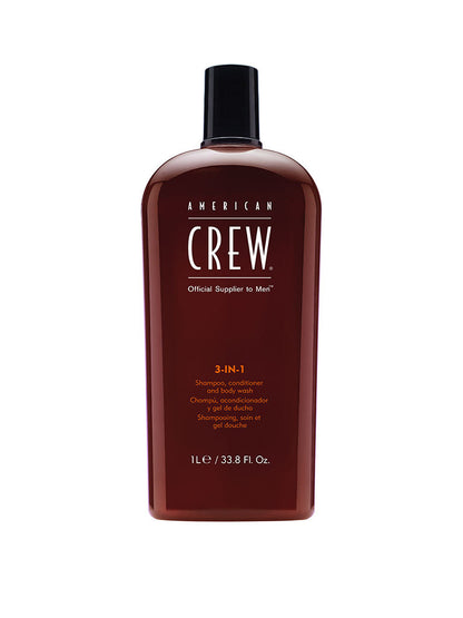 American Crew 3-in-1 — 1 L bottle, front label reading 1L / 33.8 Fl. Oz., plain white background