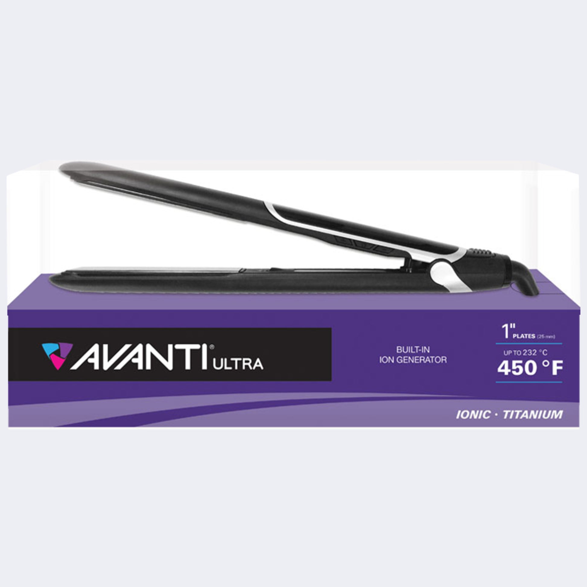 Avanti Digital Ionic 1" Titanium Flat Iron – Extra-Long Plates / Fer plat ionique numérique Avanti en titane de 1 po – Plaques extra-longues