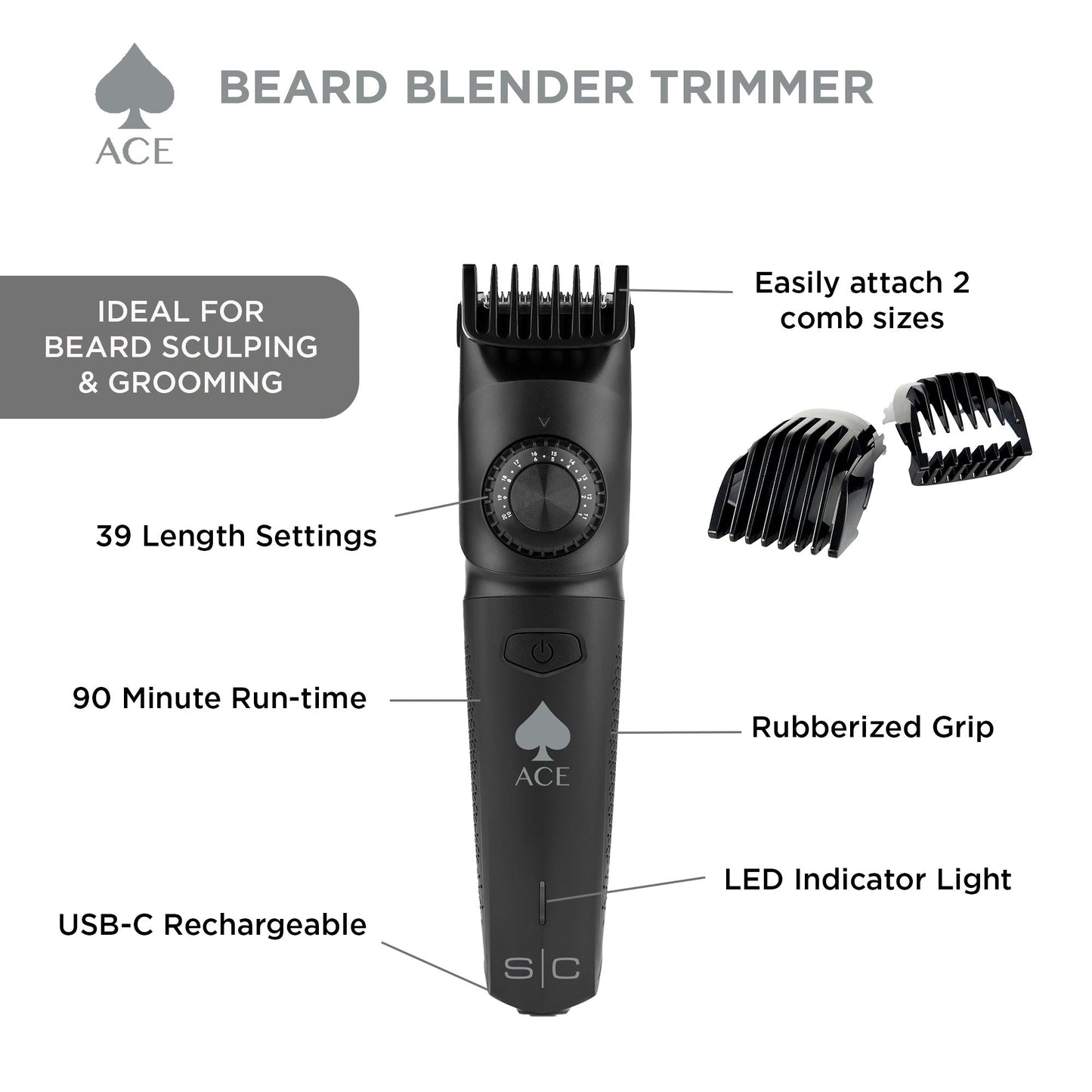 StyleCraft Ace Beard Blender Hair Trimmer – Professional
