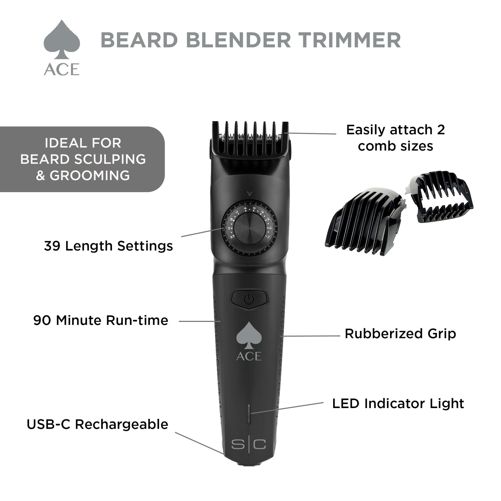 StyleCraft Ace Beard Blender Hair Trimmer – Professional