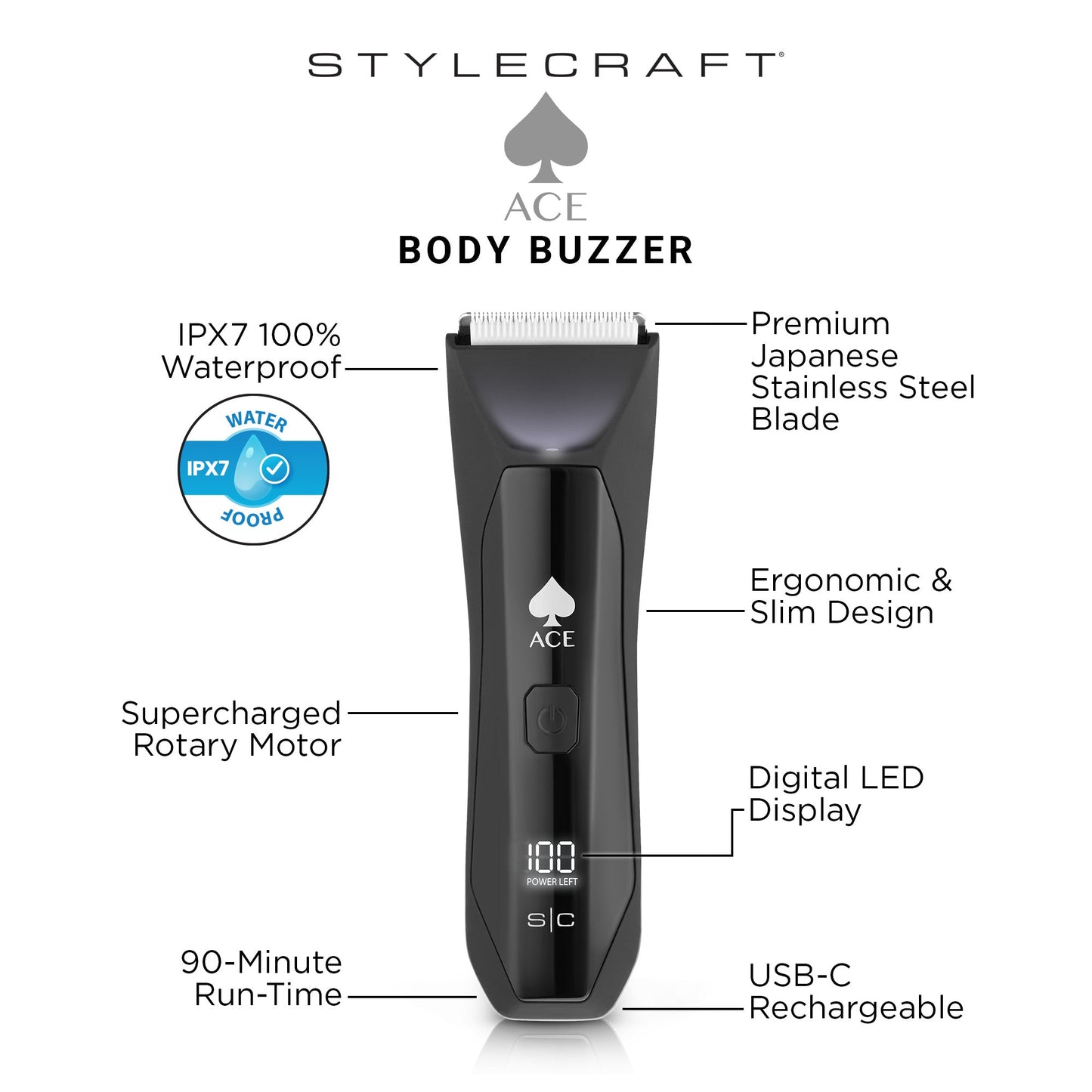 StyleCraft Ace Body Buzzer Hair Trimmer – Professional