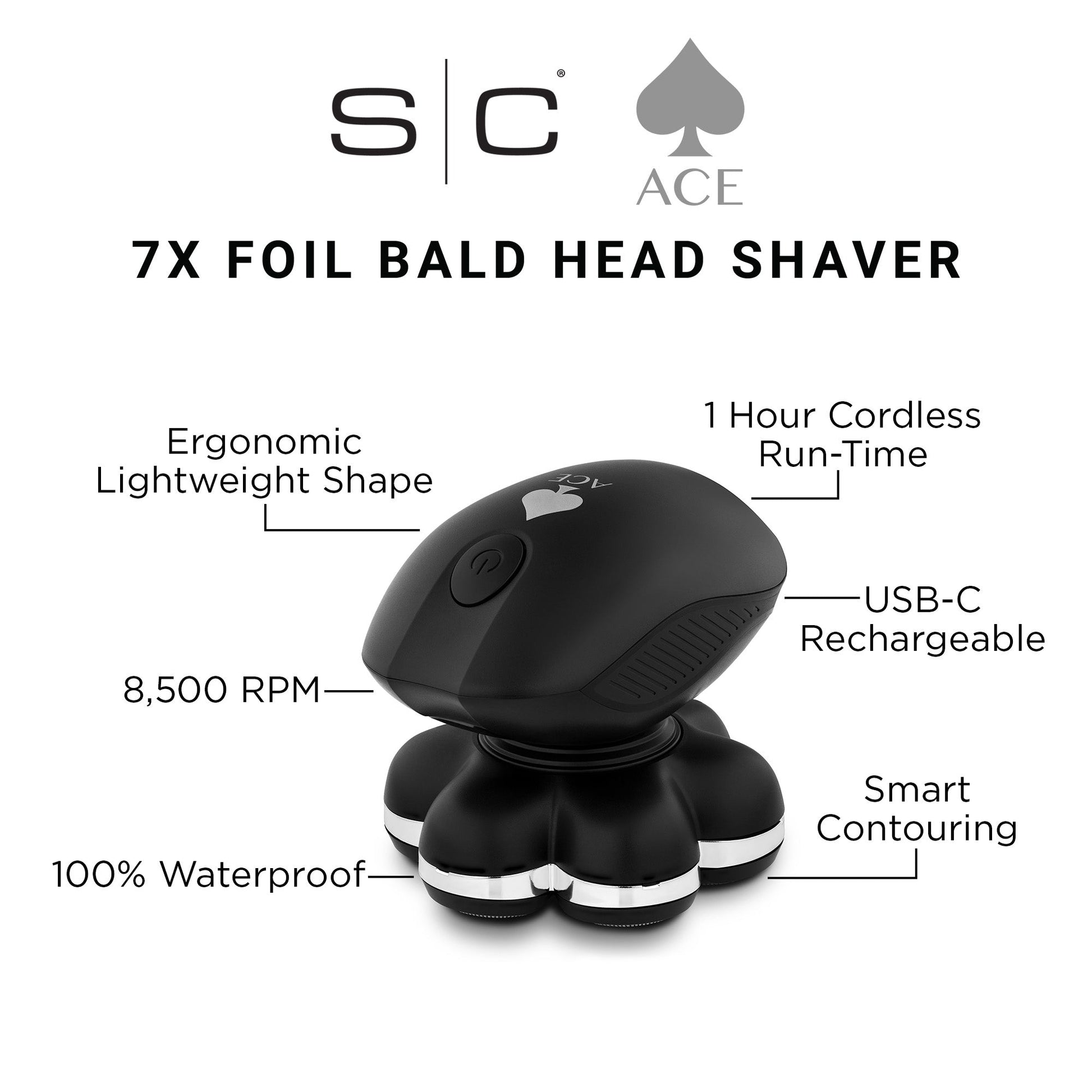 StyleCraft Ace Bald Head 7X Foil Shaver – Professional