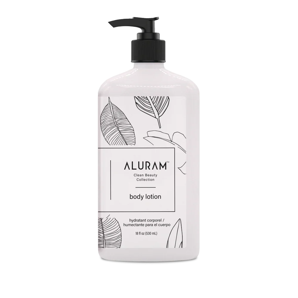 Aluram Clean Beauty Body Lotion — 532 ml (18 oz) bottle, front label