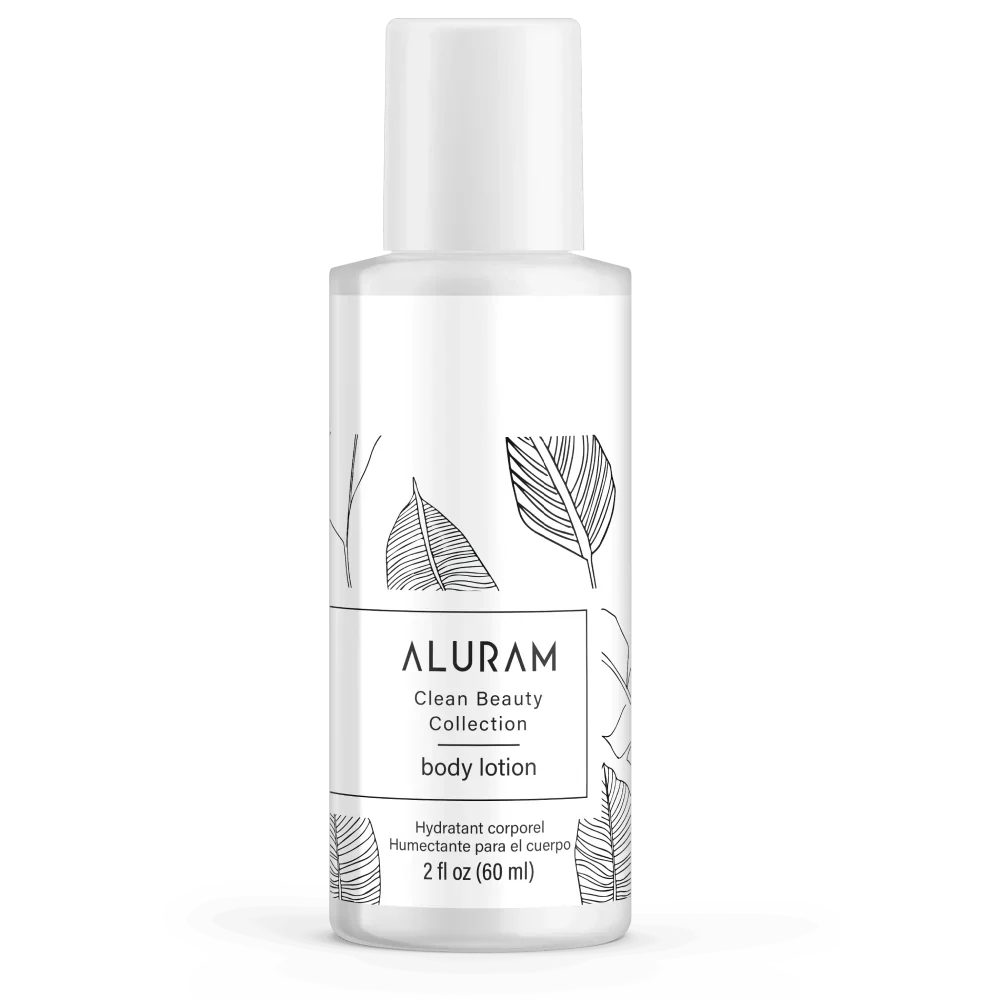 Aluram Clean Beauty Body Lotion — 60 ml (2 oz) travel size bottle, front label