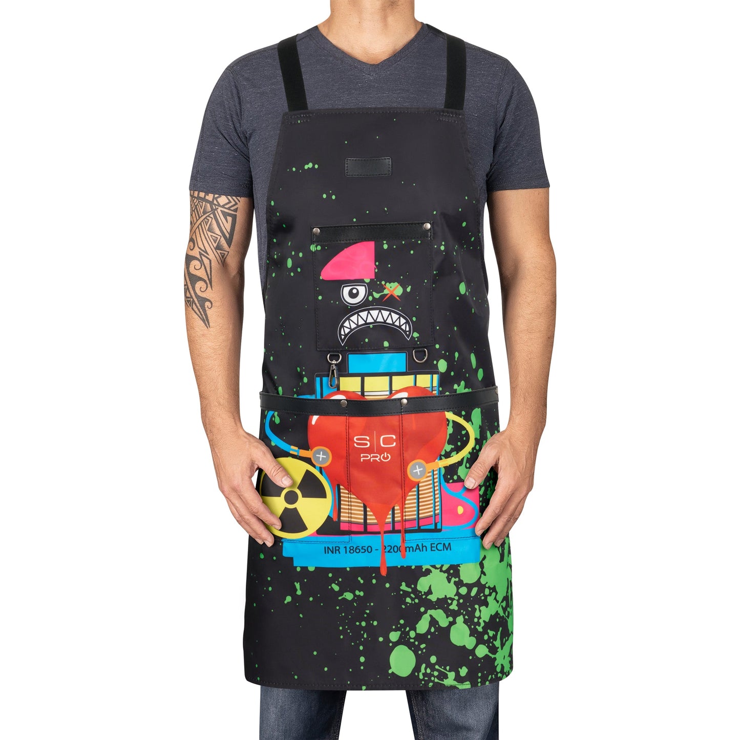 StyleCraft Studio Waterproof Barber & Salon Apron – Black Camo