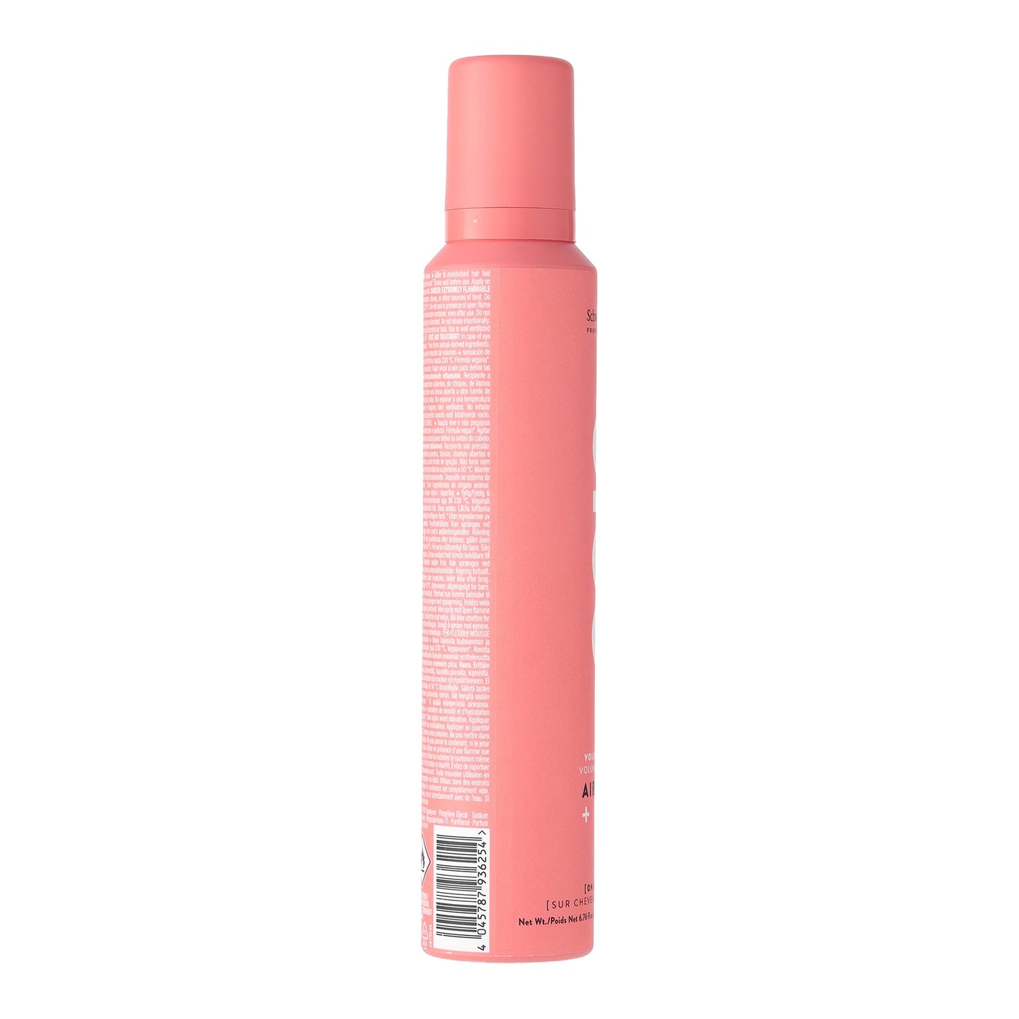 OSiS+ Air Whip Flexible Mousse — 200 ml pink aerosol can, side view