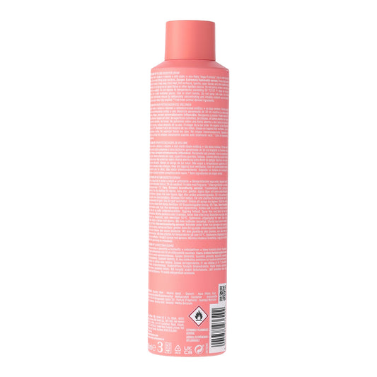 OSiS+ Volume Up Volume Booster Spray — 300 ml pink aerosol can, back view with barcode