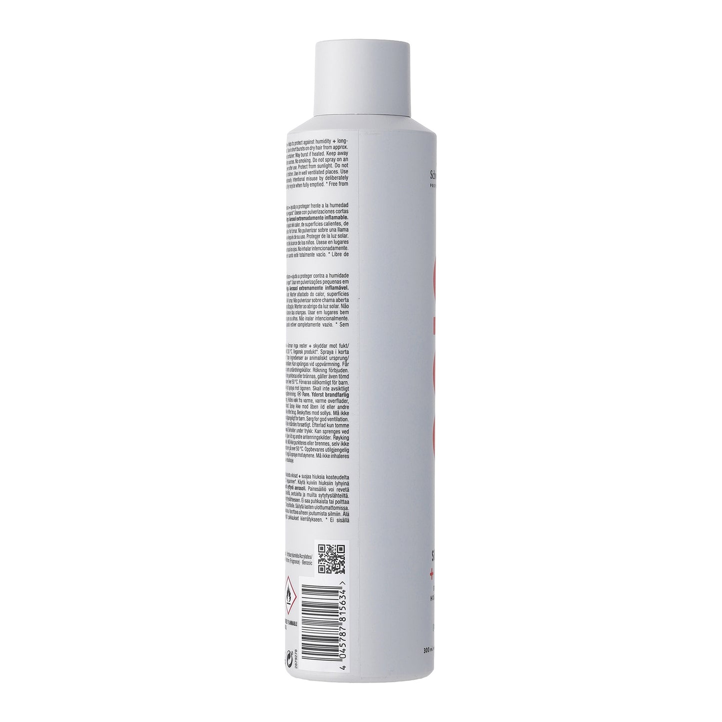 OSiS+ Session Extra Strong Hold Hairspray — 300 ml white aerosol can, side view
