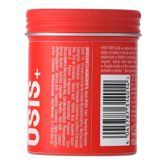 OSiS+ Thrill Elastic Fibre Gum — 100 ml red tub, rear view with ingredients label