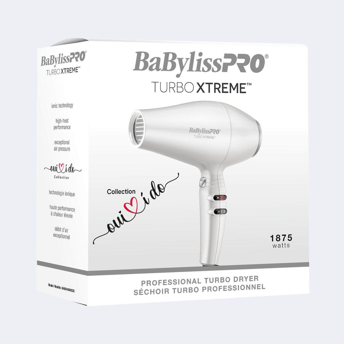 BaBylissPRO Turbo Xtreme Ionic Hairdryer – 1875 Watts