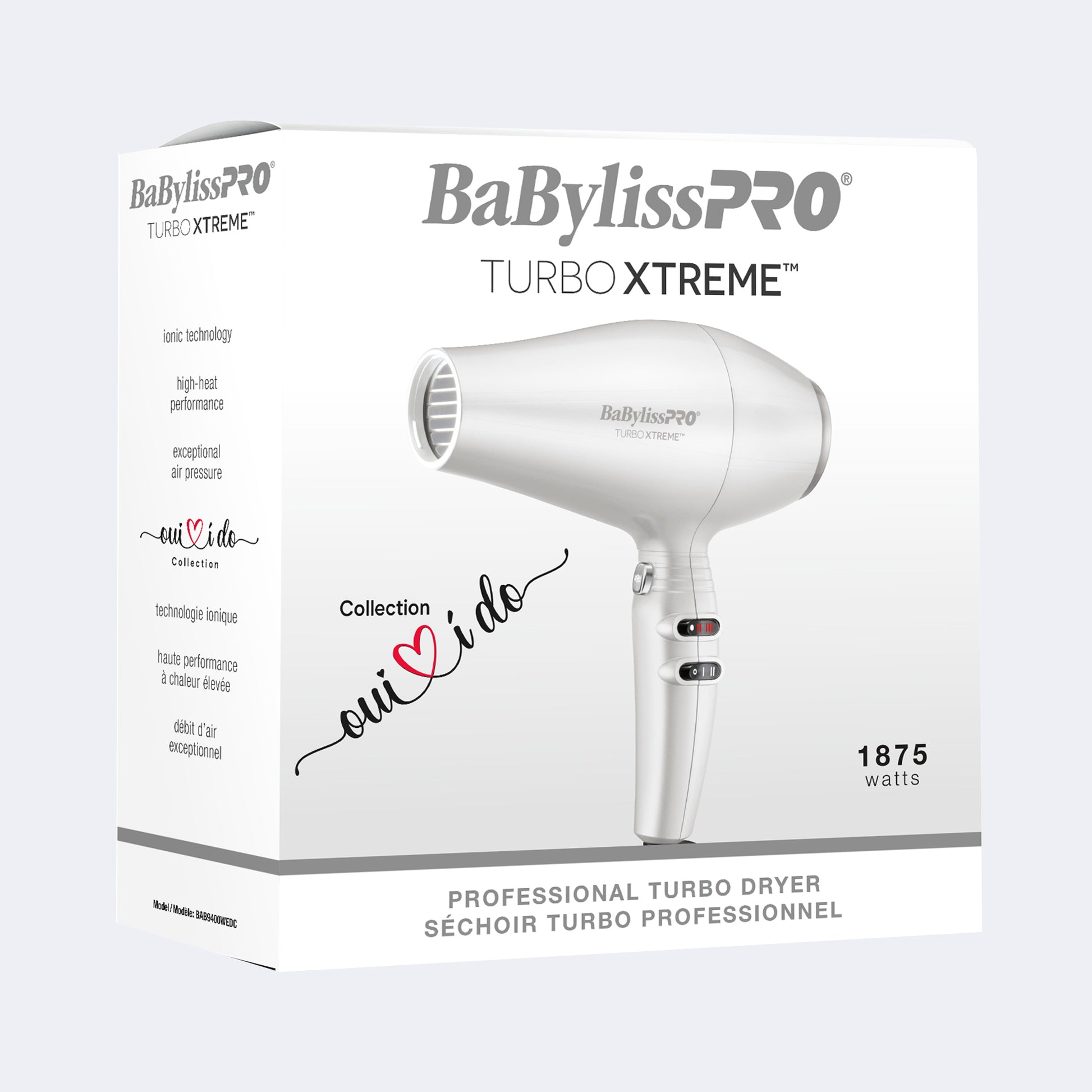 BaBylissPRO Turbo Xtreme Ionic Hairdryer – 1875 Watts