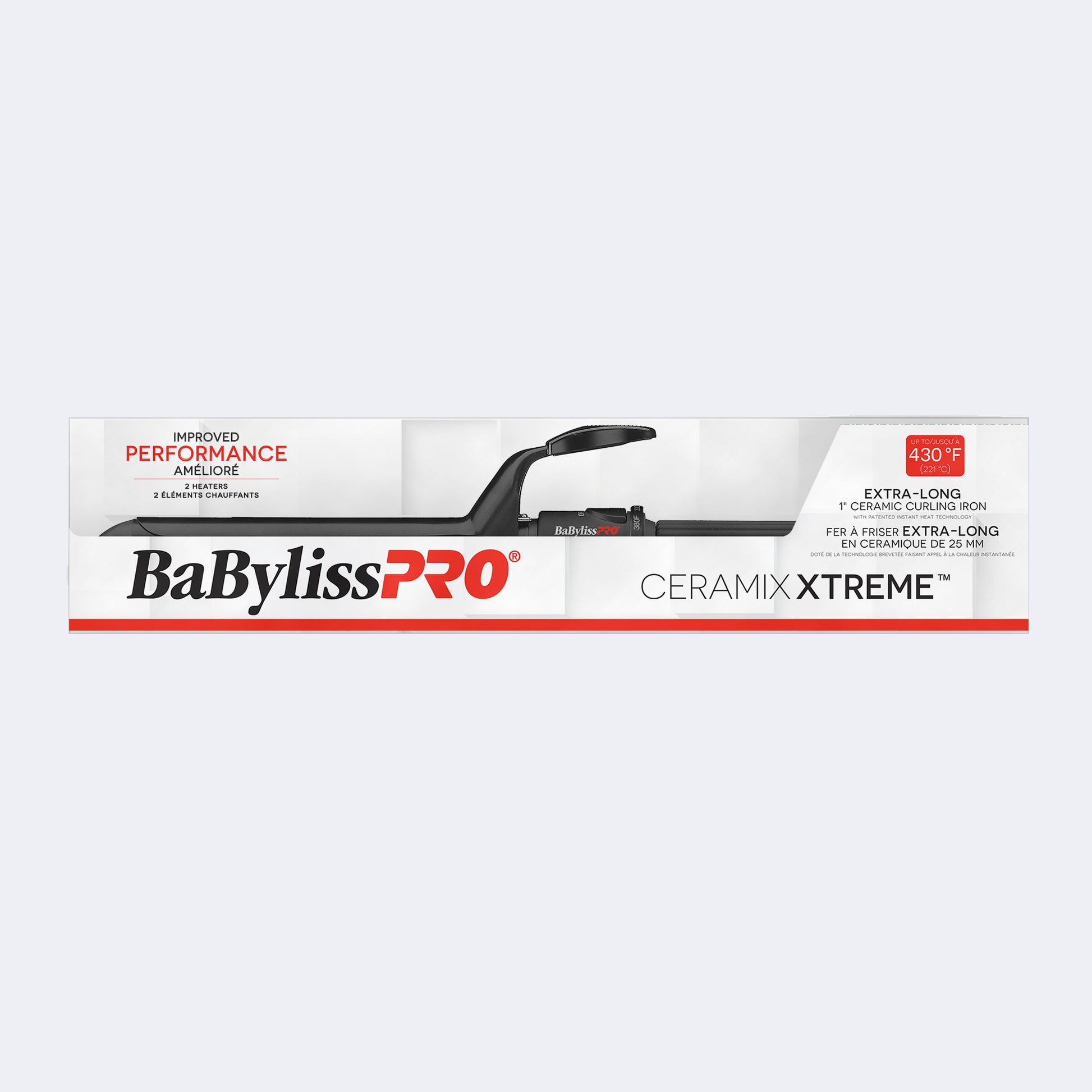 BaBylissPRO Ceramix Xtreme Extended Barrel Curling Iron – 8-Inch Barrel for Long Hair